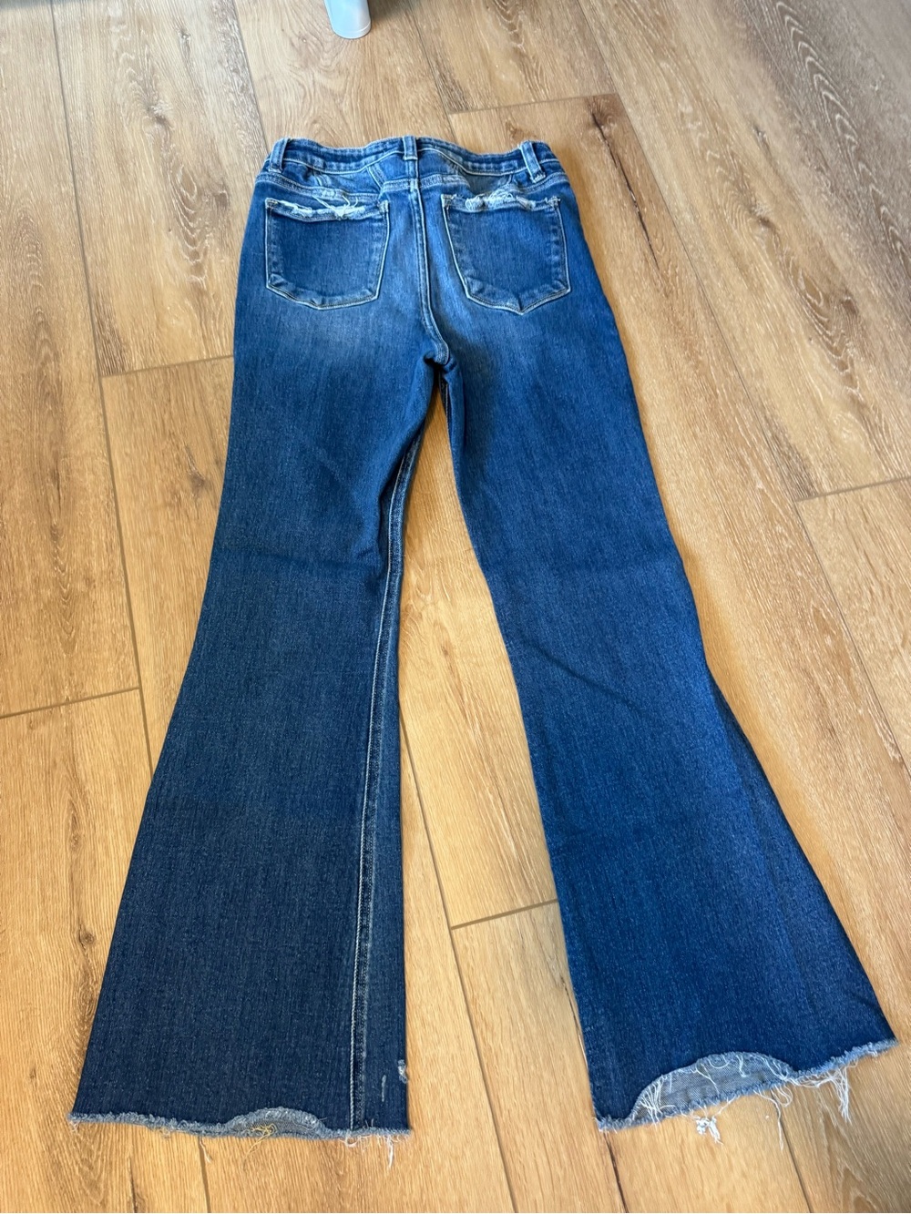 Flying Monkey Super High Rise Detailed Raw Hem Flare Jeans size 27 Style Y3502 - Picture 8 of 9